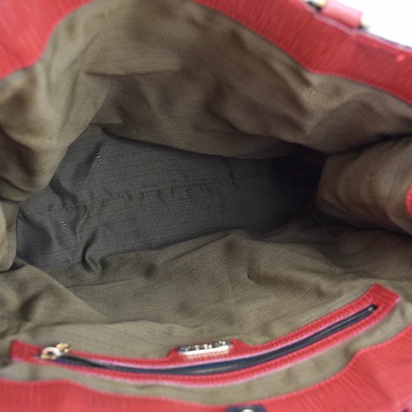 FENDI: Black/Brown, Leopard Print "FF" Logo & "Epi" Leather Tote Bag (wo) - Picture 9 of 12